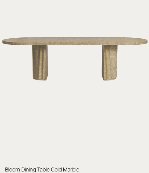 Bloom Dining Table Gold Marble