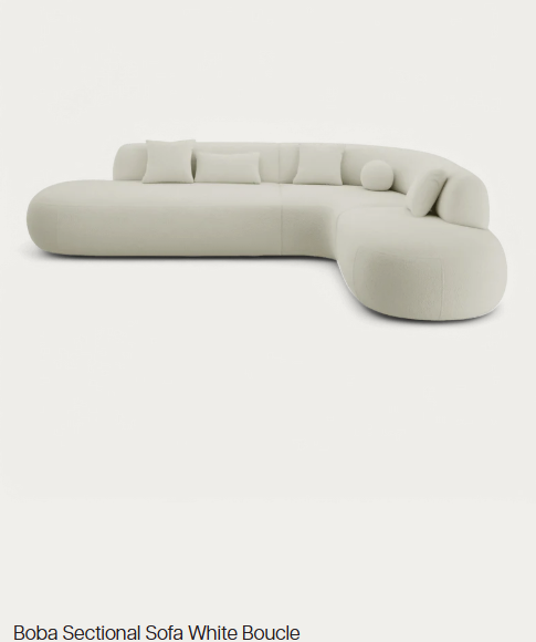 Boba Sectional Sofa White Bouclé